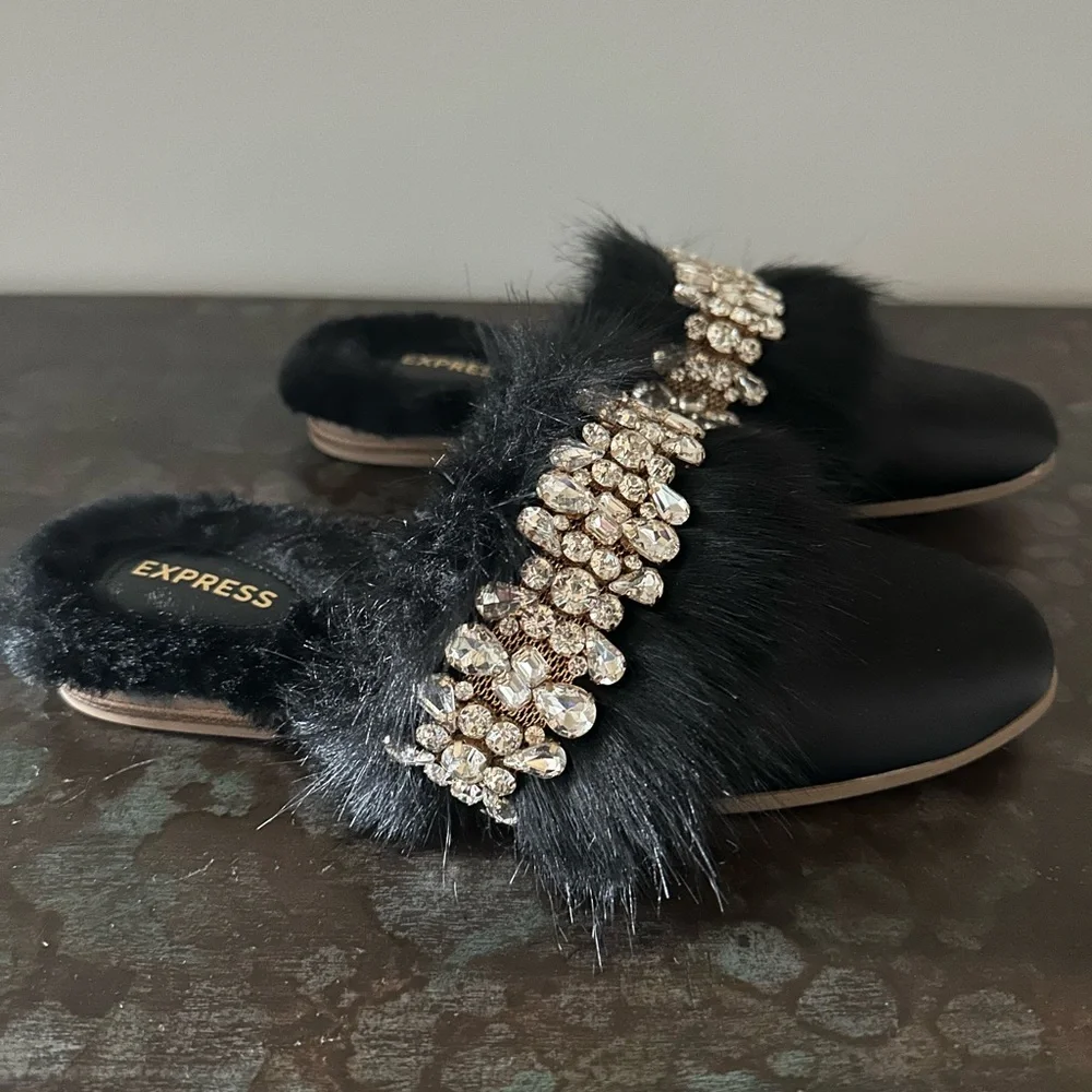 EXPRESS Bejeweled Slip-on Flats